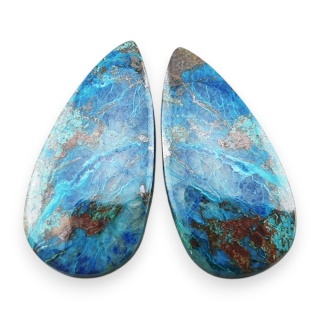 Shattuckite pair of cabochons 29x14 mm no S302