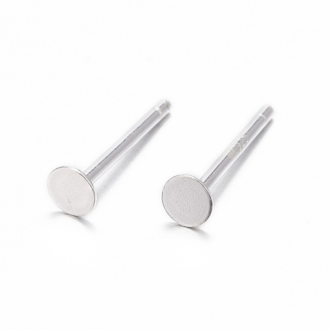925 silver studs 3 mm 2 pcs
