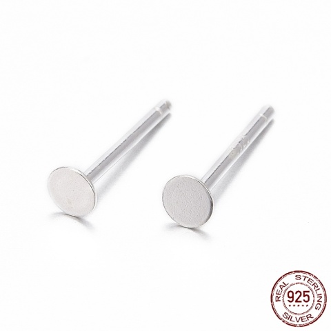 925 silver studs 3 mm 2 pcs