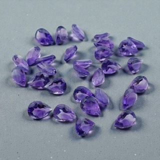 Amethyst faceted teardrop 8x6 mm 1 pc