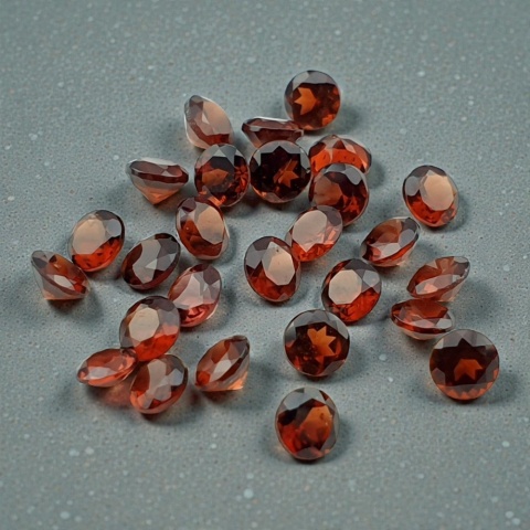 Granat okrągły fasetowany fi 4 mm 1 szt