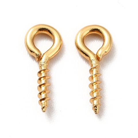 Haczyk z gwintem stal szlachetna 10x4 mm 10 szt pozłacany