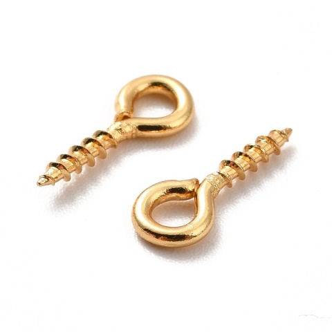 Haczyk z gwintem stal szlachetna 10x4 mm 10 szt pozłacany