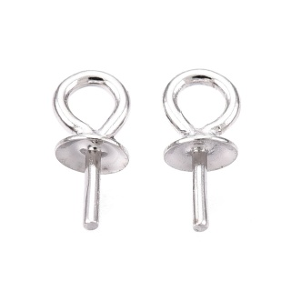 Haczyk do wklejania z kapturkiem srebro 925 7x3 mm 2 szt