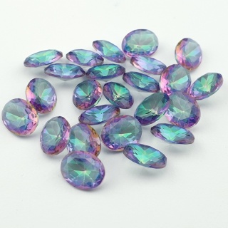 Mystic quartz oval faceted 9x7 mm 1 pc