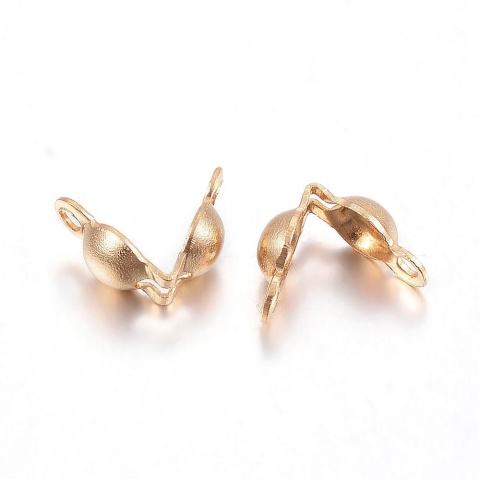Łapaczki stal szlachetna 6x3 mm 10 szt kolor złoty powłoka IP