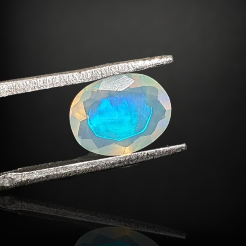 Ethiopian faceted opal 9x7 mm no A163