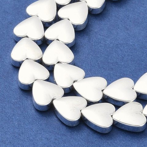 Platinum hematite heart 8 mm 4 pcs