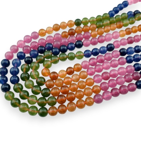 Jadeit turmalin kula 6 mm sznur