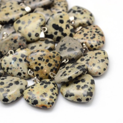 Dalmatian jasper heart pendant 18-20 mm 1 pc
