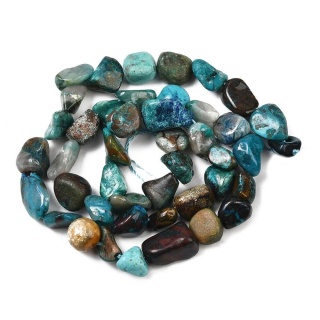 Chryzokola bryłka gładka 8-12 mm sznur
