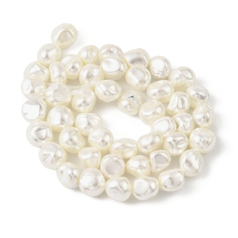 Koraliki Seashell bryłka gładka 8-9 mm sznur