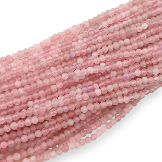 Kwarc różowy kula fasetowana 2,5 mm sznur