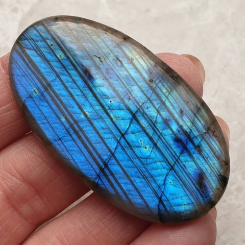 Labradoryt kaboszon 52x29 mm nr A988