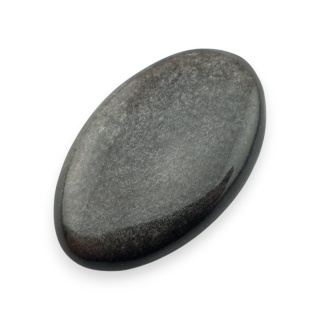 Silver obsidian cabochon 32x19 mm no 104