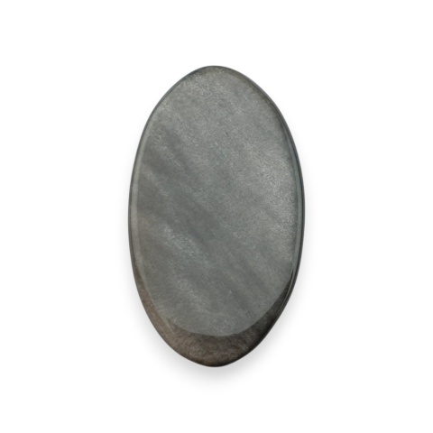 Silver obsidian cabochon 33x19 mm no 91