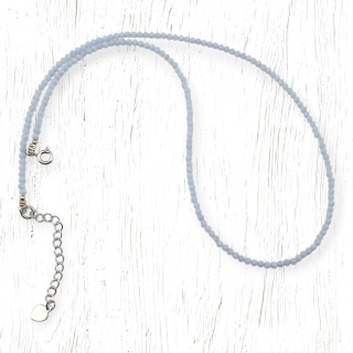 Agat blue lace fasetowany 2,8 mm naszyjnik srebro 925 1 szt.