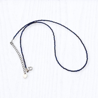 Multicolored hematite faceted 2 mm silver necklace