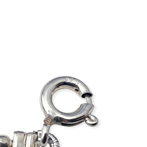 Onyks fasetowany 2 mm naszyjnik srebro 925 1 szt.