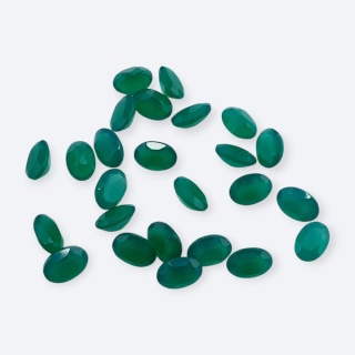 Onyks zielony owal fasetowany 6x4 mm 1 szt
