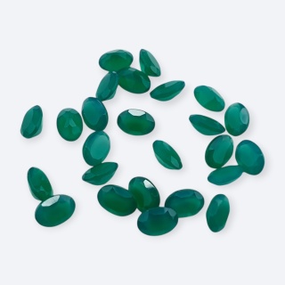 Onyks zielony owal fasetowany 6x4 mm 1 szt