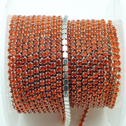 Łańcuszek taśma z kryształkami 2mm 30 cm Orange AA32