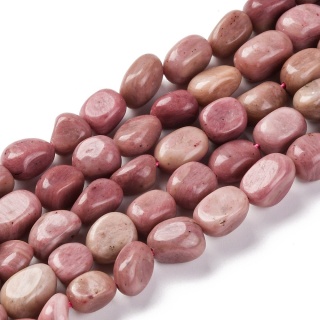 Pink rhodonite lump smooth 7-12 mm strand
