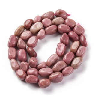 Pink rhodonite lump smooth 7-12 mm strand
