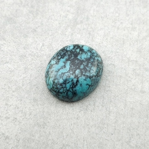 Turkus tybetański kaboszon 12x10 mm nr 354