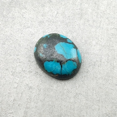 Turkus tybetański kaboszon 12x10 mm nr 366
