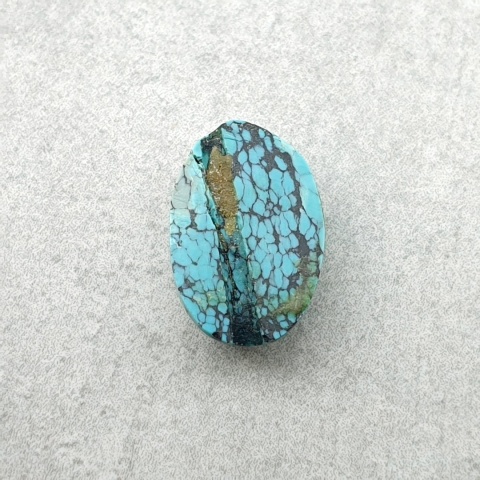 Turkus tybetański kaboszon 12x8 mm nr 337