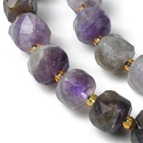 Amethyst bead faceted cube with hole 8x8 mm 4 pcs