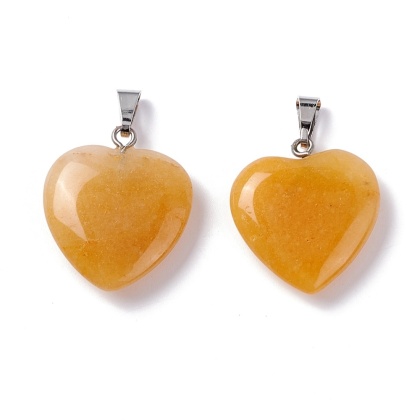 Orange aventurine heart pendant 18-20 mm 1 pc.