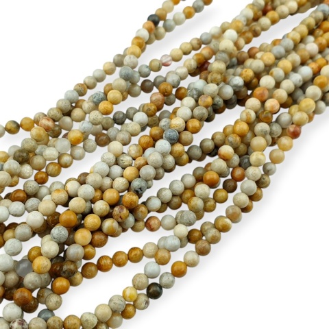 Fossil coral ball 4 mm strand