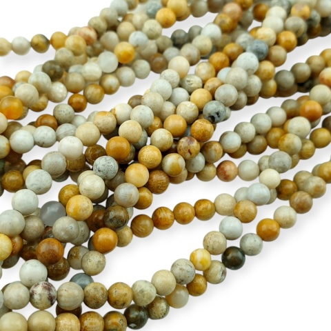 Fossil coral ball 4 mm strand