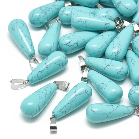 Synthetic turquoise drop pendant 25-26 mm 1 pc.