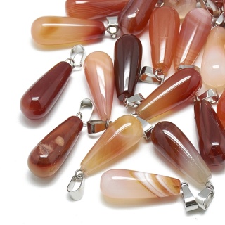 Carnelian drop pendant 25-26 mm 1 pc.