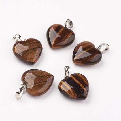 Tiger eye heart pendant 18-20 mm 1 pc.