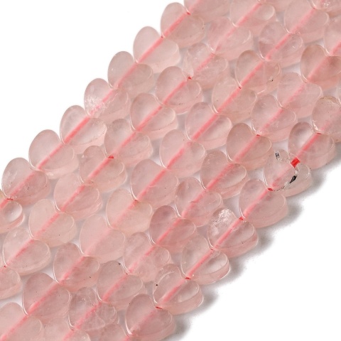Kwarc różowy matowy serce z dziurką 6x6 mm 6 szt.