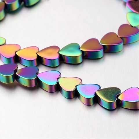 Hematyt multicolor płaskie serce 6x6 mm 10 szt
