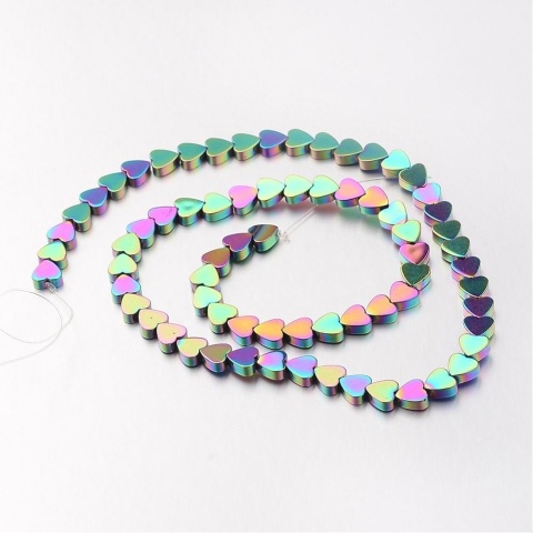 Hematyt multicolor płaskie serce 6x6 mm 10 szt