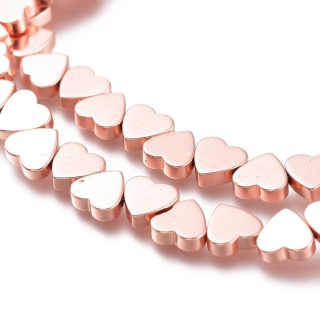 Hematyt rose gold płaskie serce 6x6 mm 10 szt