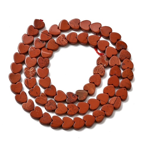 Jaspis czerwony serce z dziurką 6x6 mm 6 szt.
