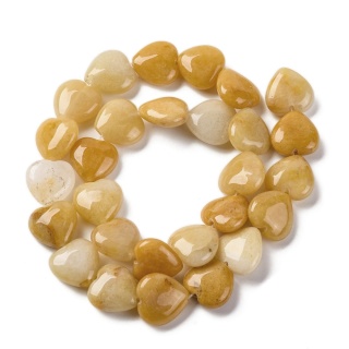 Jadeit topaz serce z dziurką 14 mm 2 szt.
