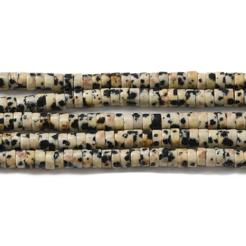 Jaspis dalmatyński koralik heishi 4x2 mm sznur