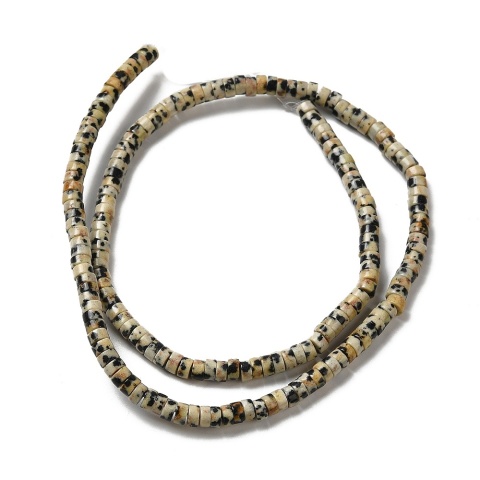 Jaspis dalmatyński koralik heishi 4x2 mm sznur