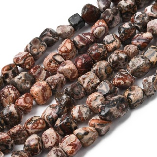 Jaspis leopardzi bryłka gładka 5-10 mm sznur 19 cm