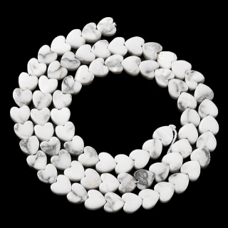 Howlit serce z dziurką 6x6 mm 6 szt.