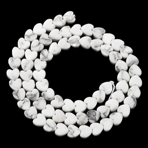 Howlit serce z dziurką 6x6 mm 6 szt.