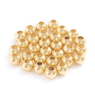 Spacer ball stainless steel 5 mm 10 pcs gold color